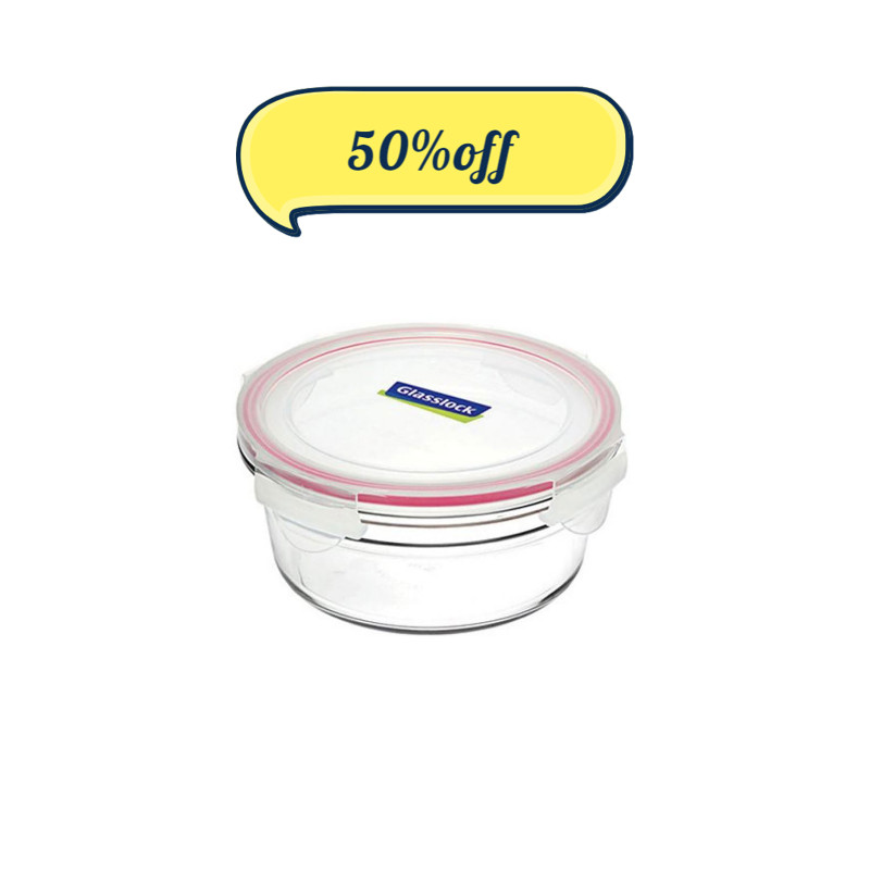 Glasslock Oven Safe Tempered Glass 450ml Round Food Container Storage with  Lid OCCT-045 28053