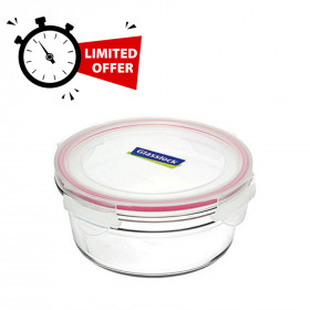 Oven Safe Tempered Glass 1480ml Round Container